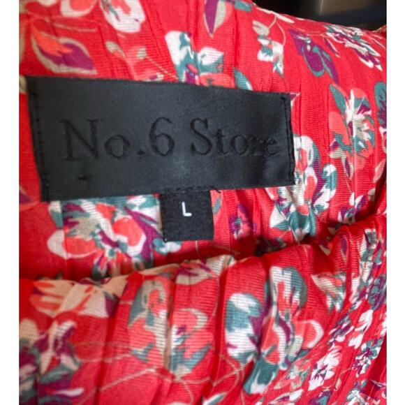 No. 6 Store Siene A-Line Tie Dress in Red Wisteria Floral Print Size Large - Picture 9 of 9